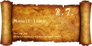 Mussil Timur névjegykártya