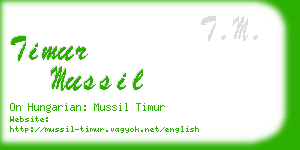 timur mussil business card